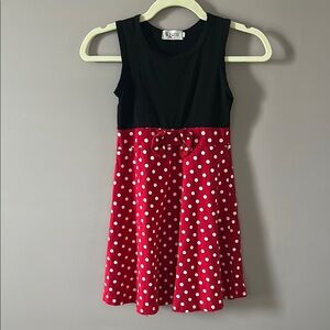 Minnie Mouse inspired Black and Red Polka Dot Kids Dress - 7/8